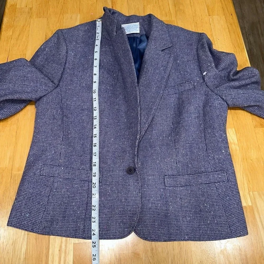 Vintage‎ Pendleton Purple Wool Tweed Blazer Womens Pastel Preppy Career